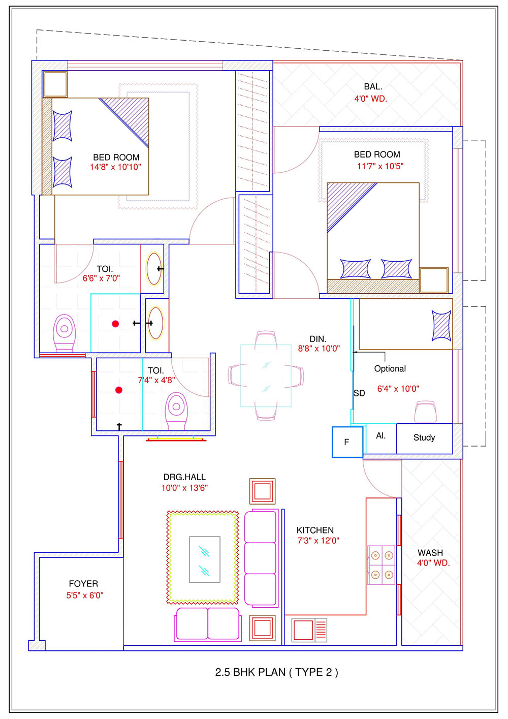 2bhk Floor Plan hills vistaa