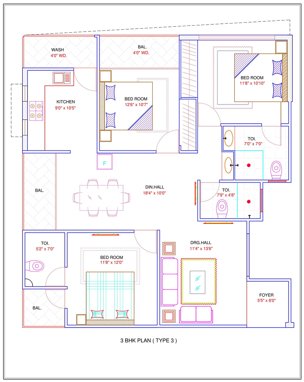 3bhk Floor Plan hills vistaa