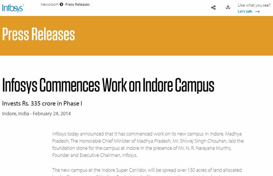 Infosys Commences Work on Indore Campus Infosys Commences Work on Indore Campus