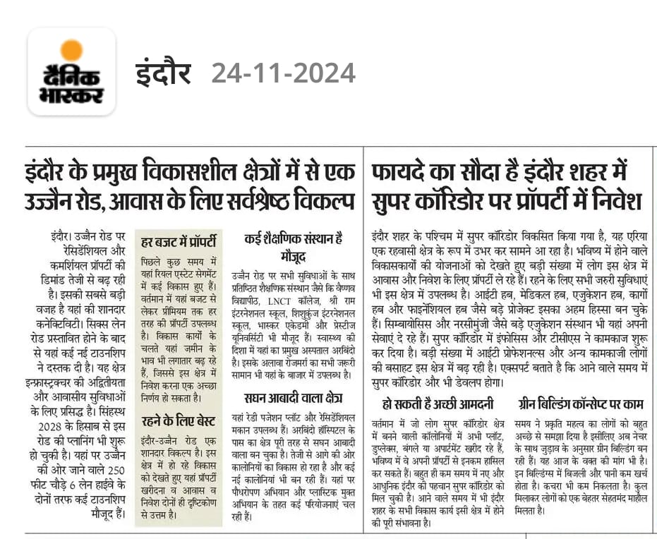 Indore's Ujjain Road and Super Corridor The Twin Engines of Real Estate Growth